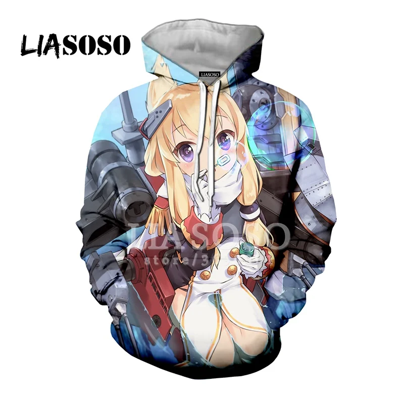 LIASOSO 3D Print Women Men Japan Anime Azur Lane Kawaii Girls Hooded Hoodies Sweatshirts Pullover Harajuku Streetwear X2440