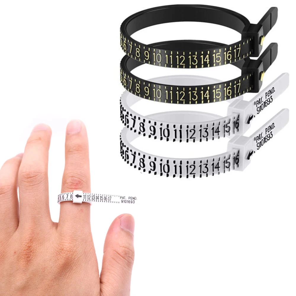 Men and Womens British/American White/Black Sizes A-Z Genuine Tester Finger Gauge Ring Sizer Measure Wedding Ring Band