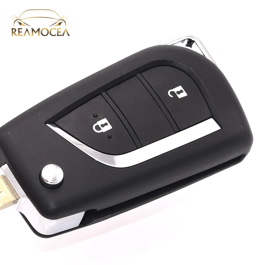 

Reamocea 2-кнопочный складной чехол для дистанционного ключа, подходит для Toyota Levin Camry Reiz Highlander Corolla Ascent Crown Scion 2015