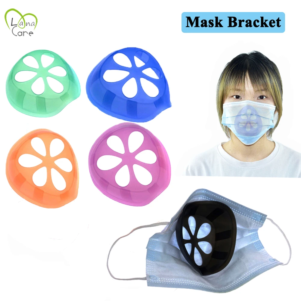 

Useful 3D Silicon Mask Bracket Reusable Lipstick NonStick-up Mask Stand Inner Support Nose Increase Breathing Space Masks Holder