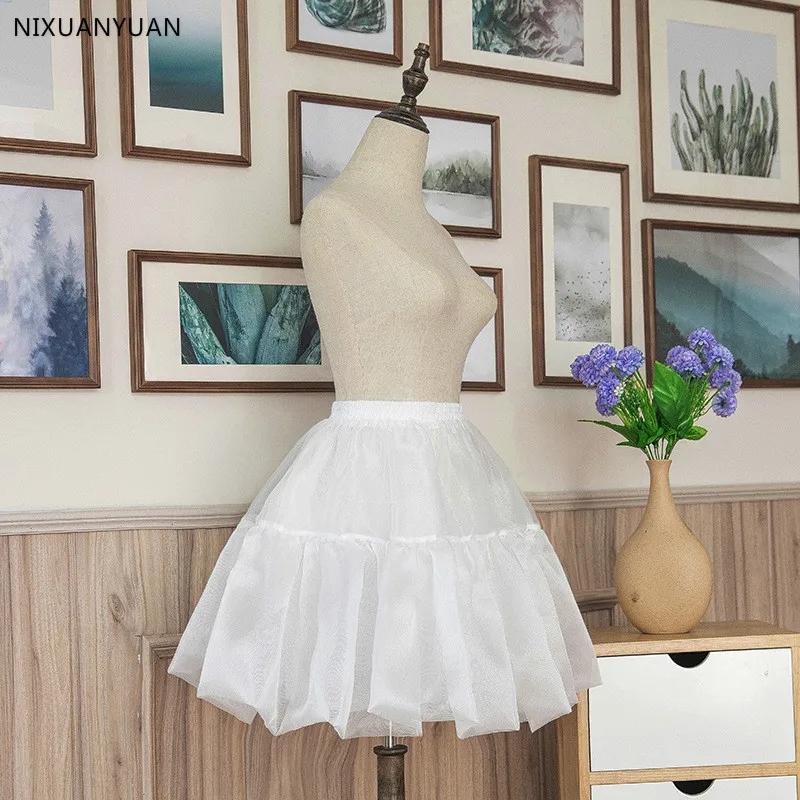 Soft Material Puffy Cosplay Fish-bone Short Skirt Lolita Carmen Slip Liner Cute Girls Skirts Adjustable Petticoat