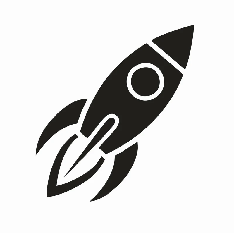 Rocket Ship Space Vinyl Die Cut Car Decal Sticker Window Bumper laptop decal Wall Decor - 4 Sizes & 20 Colours Available