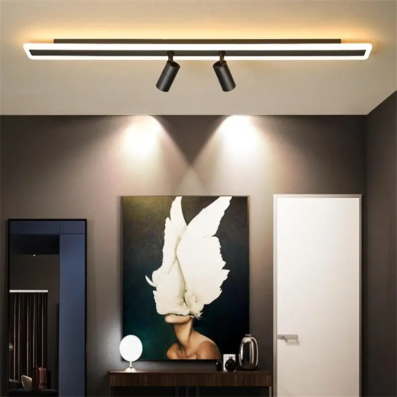 

Simple Black Modern Led Ceiling Lights For Bedroom Living Room Aisle Wardrobe Balcony Kitchen AC90-260V Ceiling Lamp Lighting