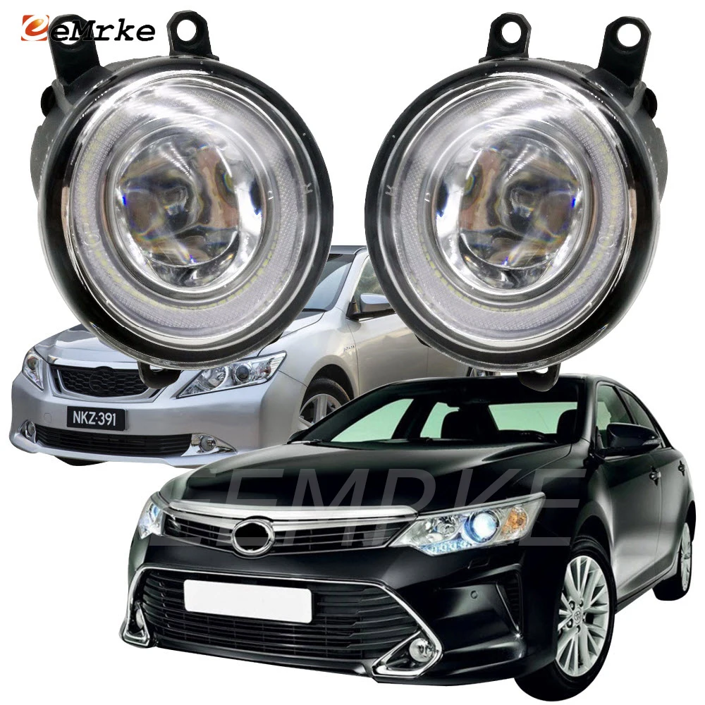 

LED Angel Eye DRL Daytime Running Lights Cut-Line Lens Fog Lights Lamp for Toyota Aurion Camry V40 V50 2006-2017