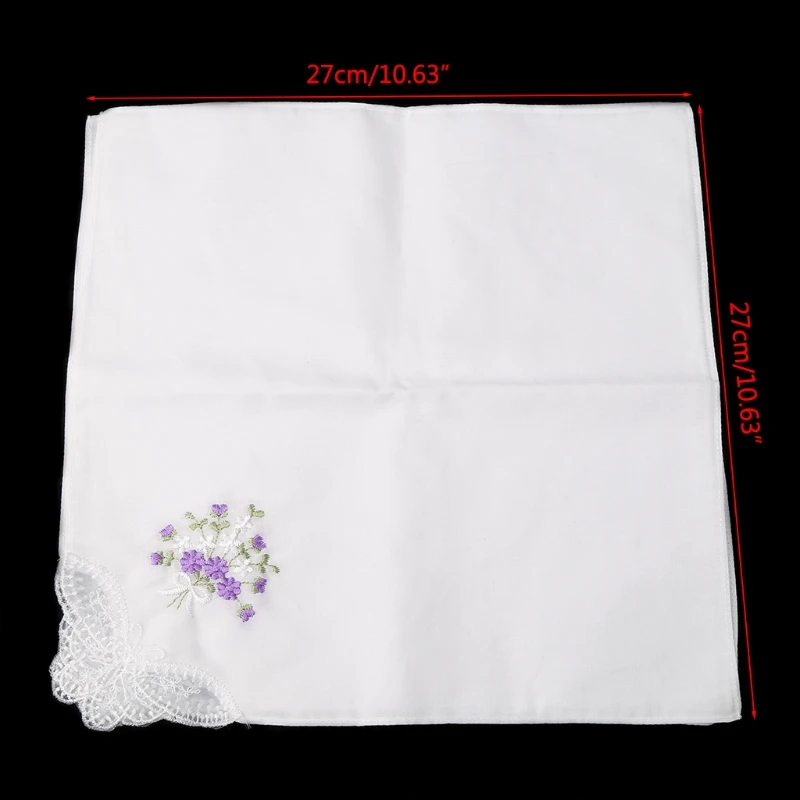 6 Teile/satz Vintage Baumwolle Damen Bestickte Spitze Taschentuch Frauen Floral Hanky Gelegentliche anlieferung