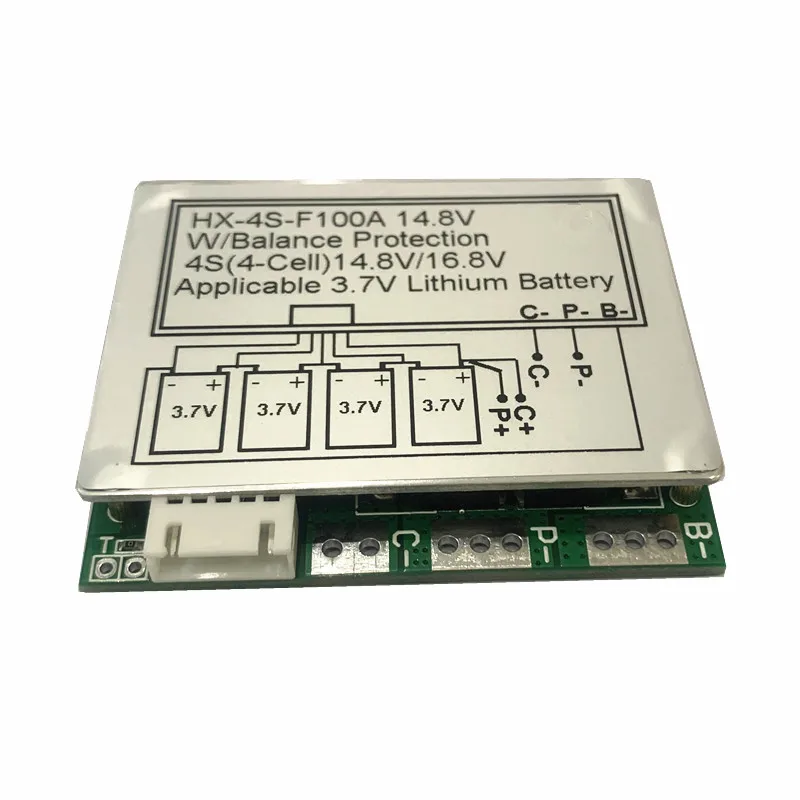 Защитная плата 4S 100A BMS 12,8 В, литий-железо-фосфатная батарея 14,8 в, плата защиты литиевой батареи со сбалансированным портом