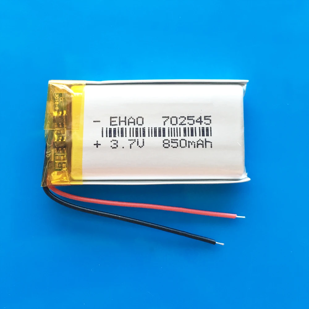 Model 702545 3.7V 850mAh Lipo polimerowy akumulator litowy do rejestratora Bluetooth ebooka kamera LED Light zegarek