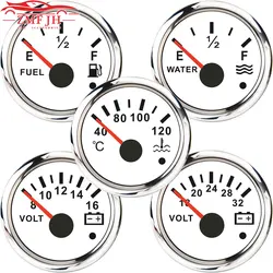 Car Marine Boat Boost Alarm Gauge 2‘’ 52mm Oil pressure Meter Water Level Fuel Temperature 12V 24V Voltmeter Accessories Meter
