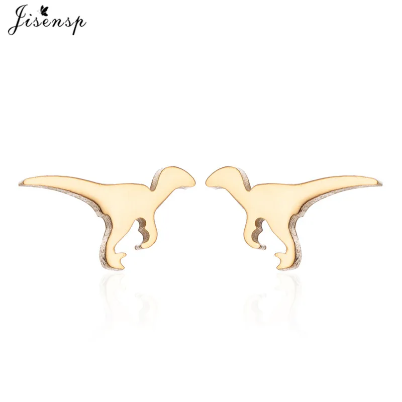 Fashion Cute Snowflake Stud Earrings for Women Minimalist Leaf Puzzle Dinosaur Deer Earings Stainless Steel Christmas Jewelry