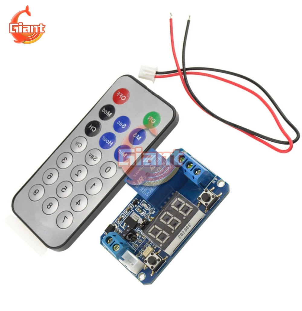 DC 12V Time Delay Relay Module Infrared Remote Control Accurate LED Digital Display Timing Delay Module Timing Control Switch