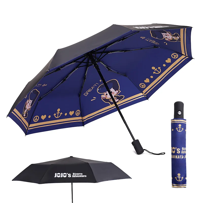 New creative design folding umbrella two-sided printing waterproof umbrella High quality JoJo's Bizarre Adventure Cosplay Prop 4