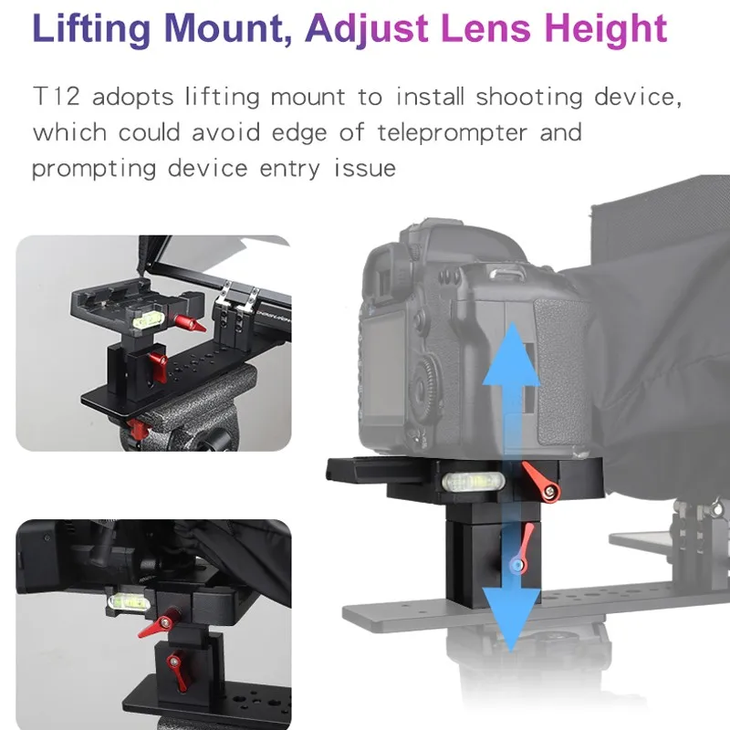 Bestview t12 teleprompter fold reader prompter para 11 polegada ipad tablet telefone câmera dslr prompter para tv entrevista discurso ao vivo