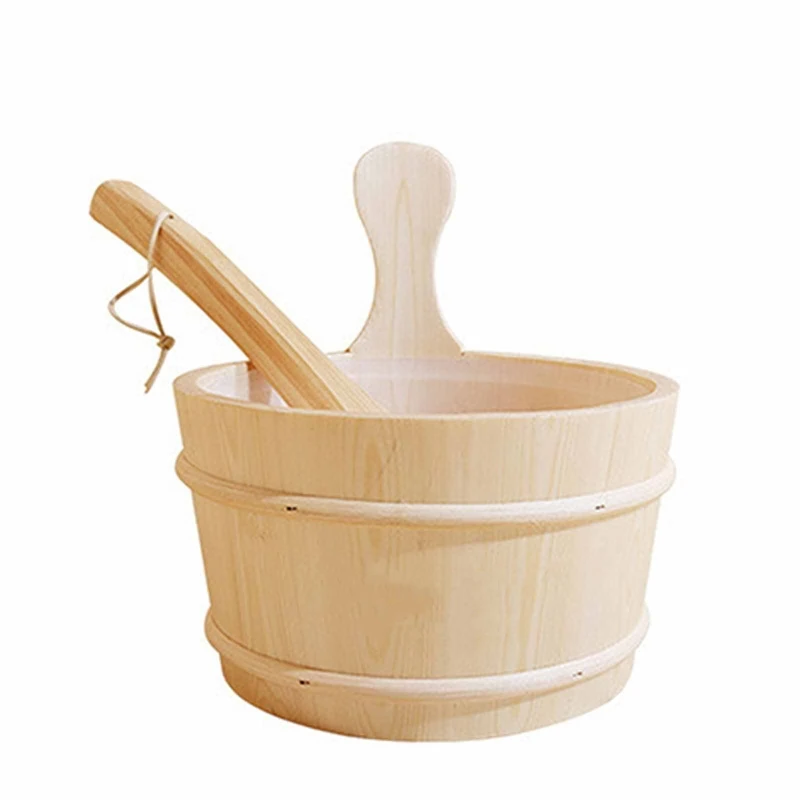 Sauna Bucket with ladle Sauna Accessories, Sauna Bucket,Ladle, Plastic Liner