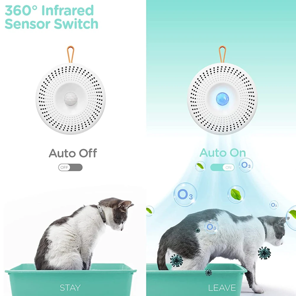 Deodorante intelligente per lettiera per gatti Pet Dog Cat Toilet Purificazione dell'aria Eliminatore Deodorante per odori Mantenere l'aria fresca interna