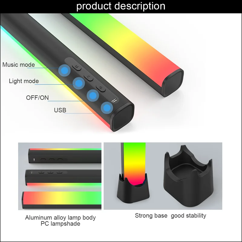 LED Atmosphere Table Night Light Strip Carpet Indoor Home Bedside Living Room Decor Colorful RGB 16 Color APP Remote USB Lamp