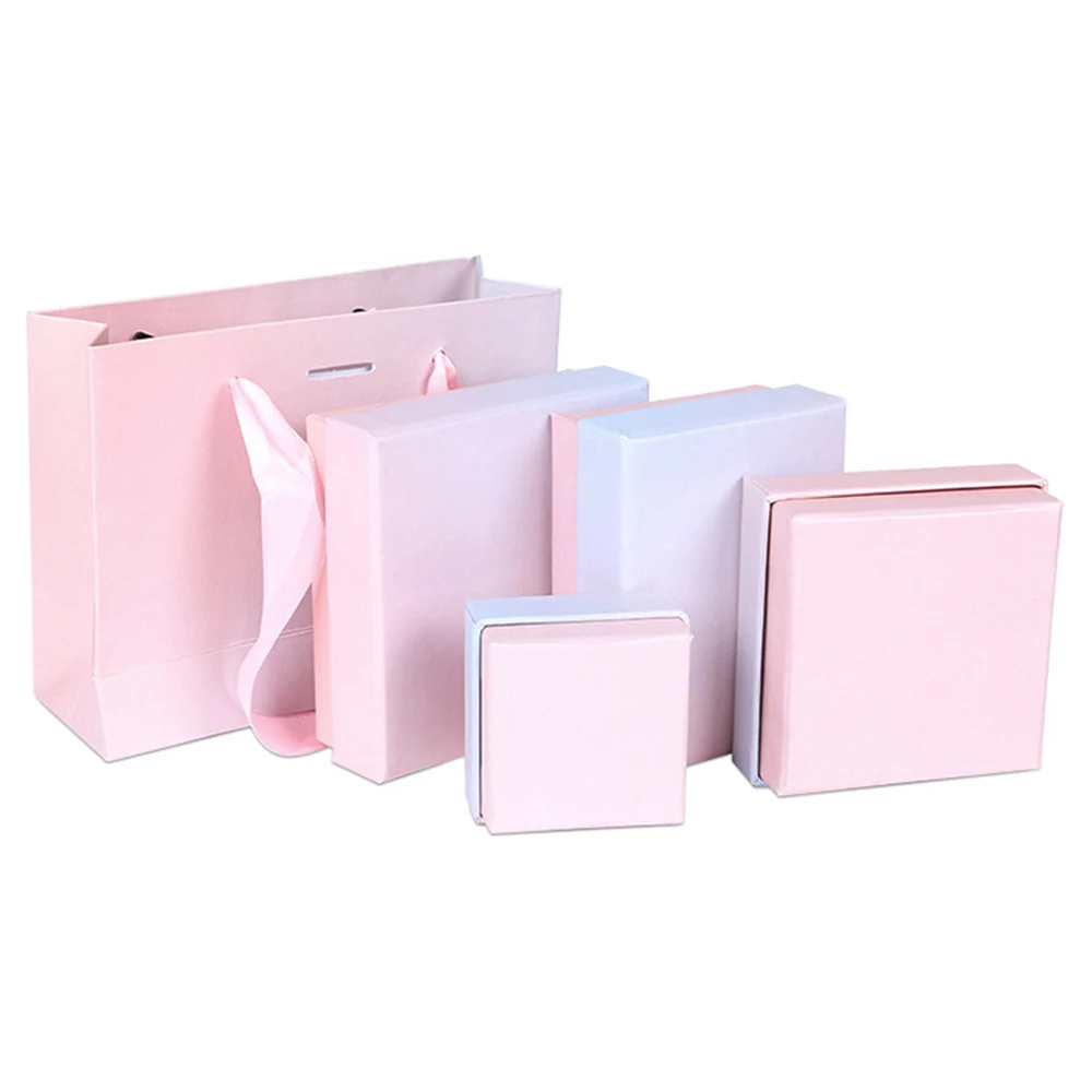 Jewelry Box Handmde Paper Kraft Cardboard Case Cookies Cake Soap Packaging Wedding Ring Earring Gift Christmas New Year Present