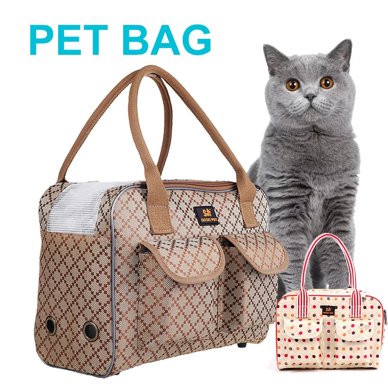 Durable Dog Bag Jacquard Weave Dual Purpose Breathable Portable Cat Handbag Travel Oxford High Quality Pet Single Shoulder Bags