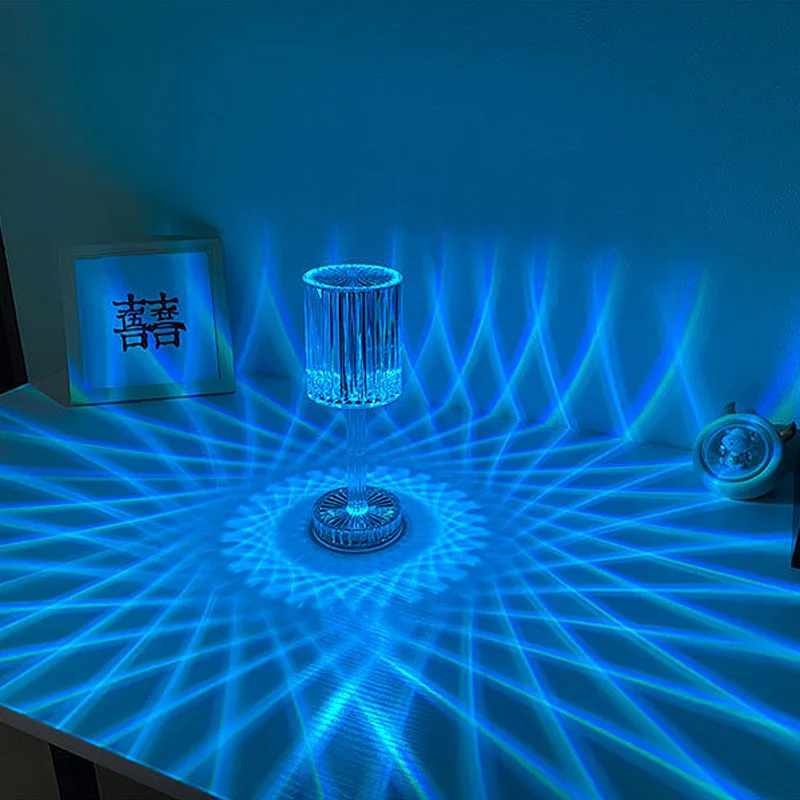 16 Color Touch Remote Crystal Table Lamps Rechargeable Bedside Lamp Diamond LED Night Lights Acrylic Home Decor Lighting