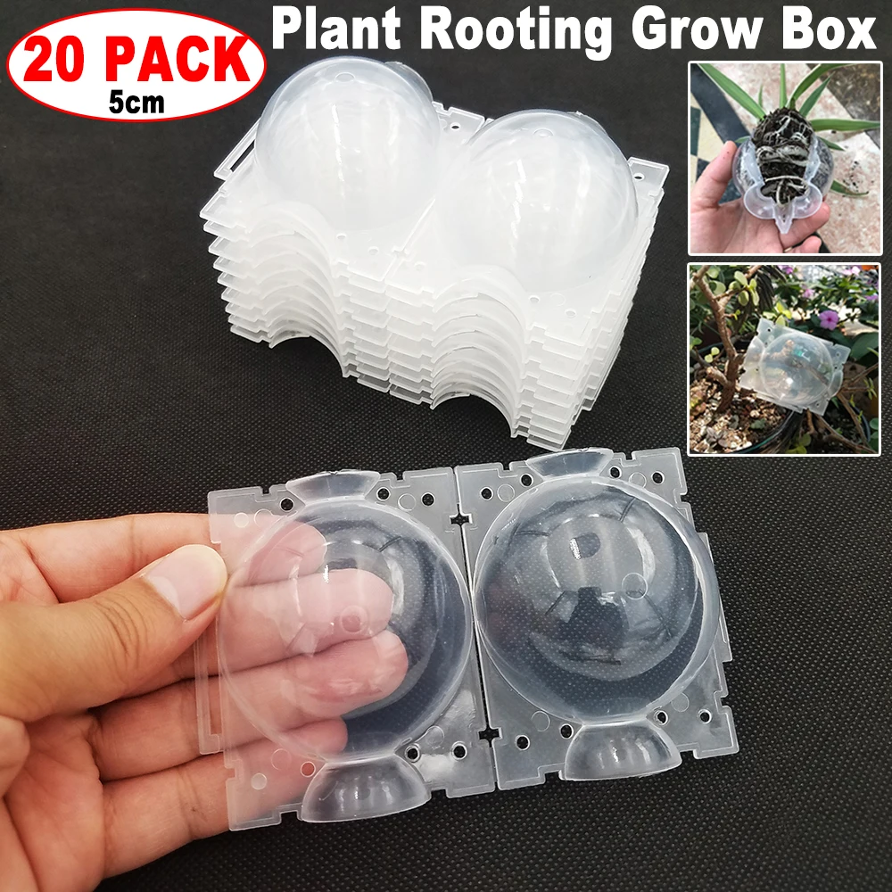 20pcs Cutting Grafting Rooting Ball Reusable Plant Rooting Ball Sapling Propagation Breeding Box Garden Plant Root Growing Box