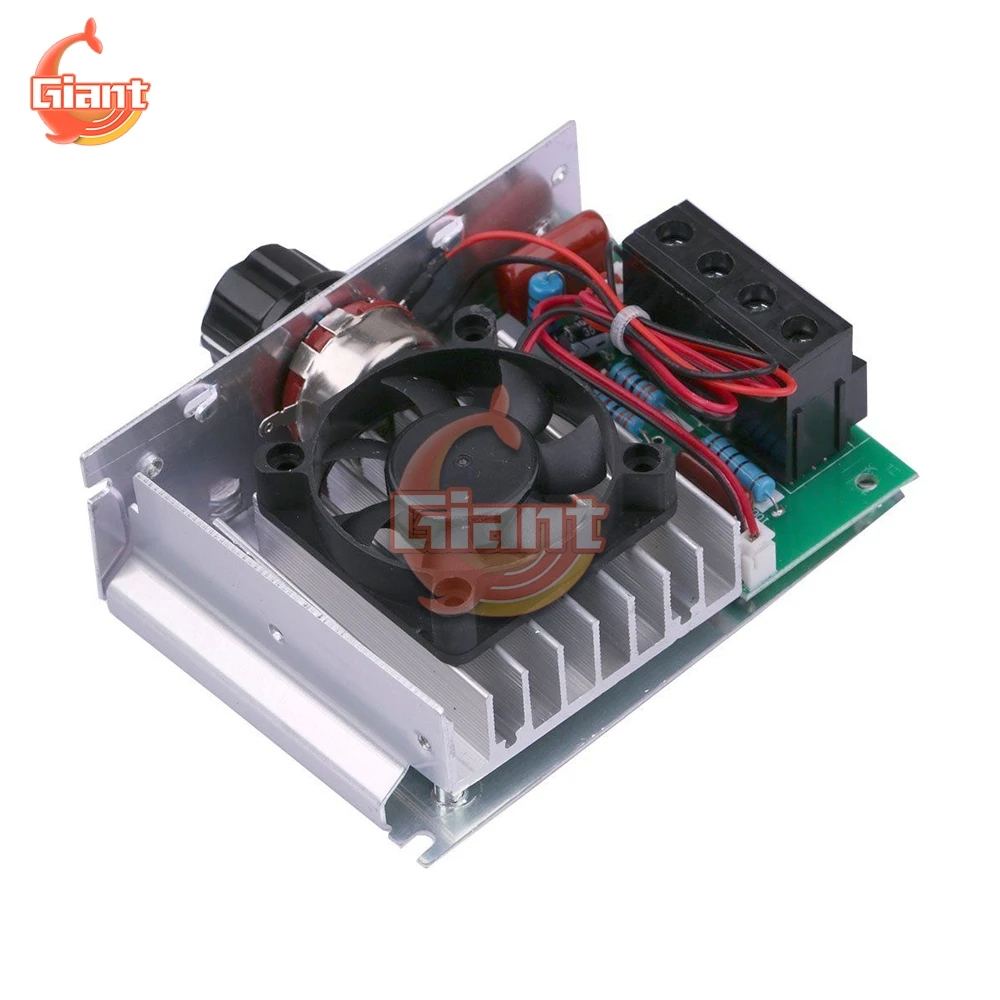 AC 110V-220V 10000W High Power Voltage Regulators SCR Motor Speed Controller Electronic LED Dimming Governor Thermostat with Fan