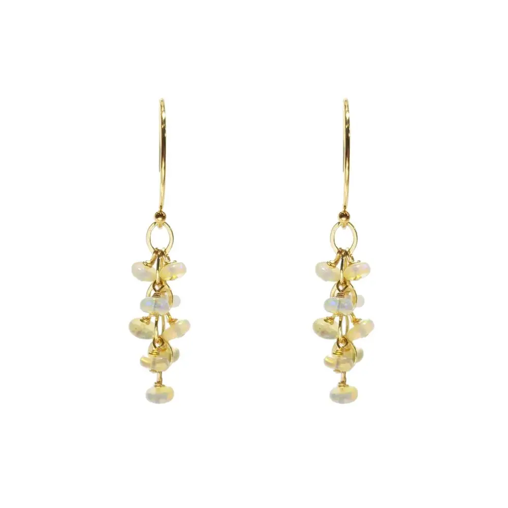 Lii Ji Natural Ethiopia Opal 14K Gold Filled Earrings Real Opal Gold Color Handmade Jewelry view 6