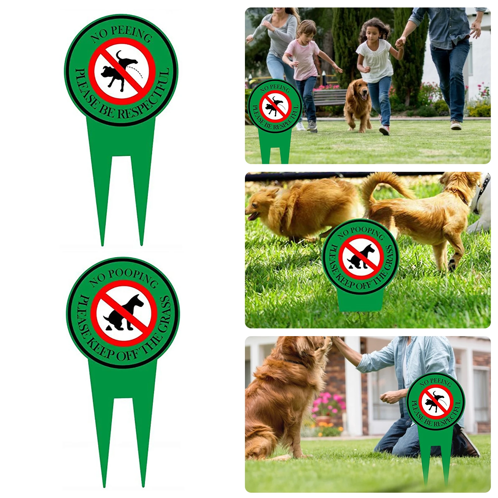 

1PCS Double Sided No Pooping Dog Sign No Peeing Dog Sign With Stake Stop Dogs From Pooping Or Peeing On Your Lawn Garden Decor