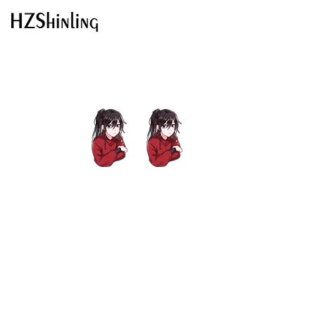 Tinaguancifu Cartoon Anime Pattern Xielian Hua cheng Acrylic Stud Earrings   Resin Epoxy Ear Jewelry