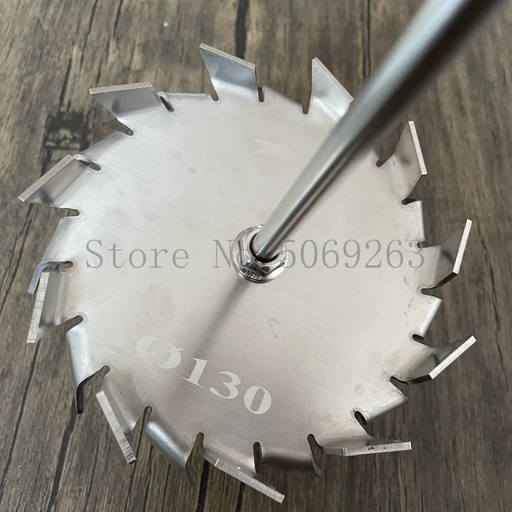 1set Laboratory 304 Stainless Steel Sawtooth Disc Stirrer, Dispersive disc Agitator with Stirring Rod