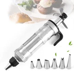 7Pcs/Set Stainless Steel Cake Airbrush Cream Nozzle Piping DIY Chocolate Confectionery Pastry Decoration Gun Baking Accessories