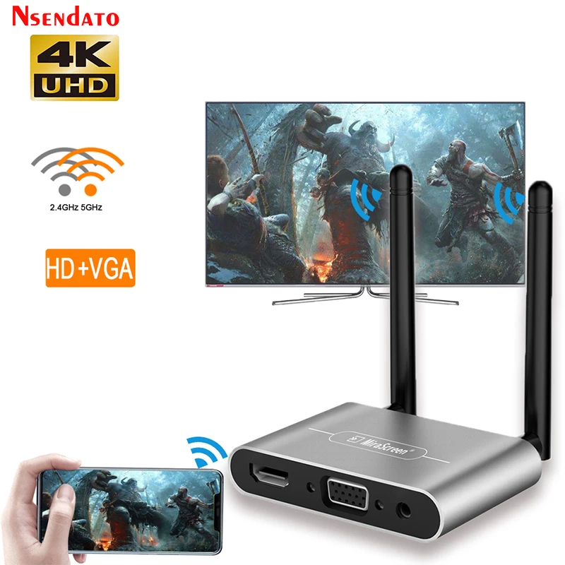 Mirascreen Car Wireless Miracast 5G 4K Dual Antenna Display HD TV stick adapter HD VGA AV 1080P wifi Display TV Receiver Dongle