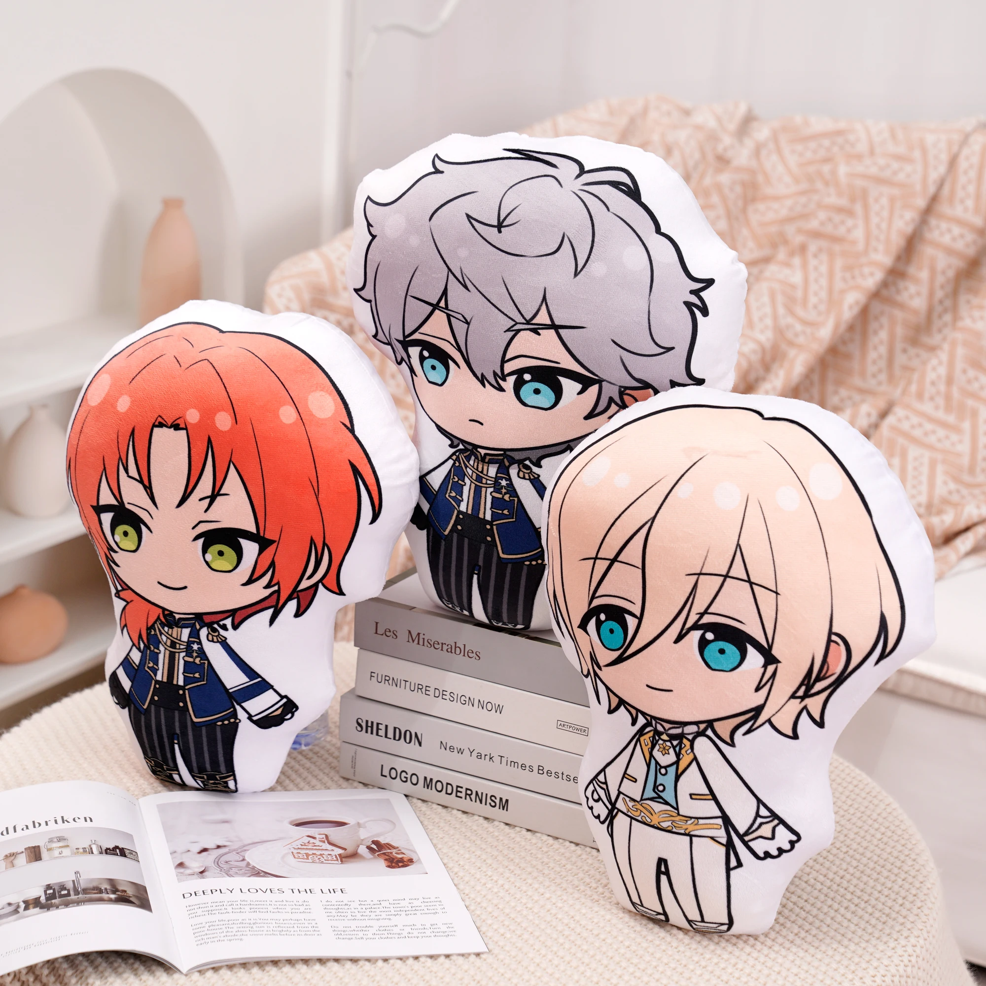 Ensemble Stars Cartoons Anime Toy Plush, Eichi Sakuma Rei Throw Pillow, Cosplay Sofá Almofada, impressão frente e verso, Girl Fans, 45cm