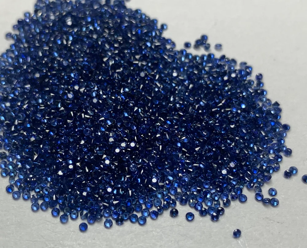 Pirmiana Natural Royal Sapphire Color Round 0.7mm-2.0mm Machine Cut High Quality Stone For Jewelry Making