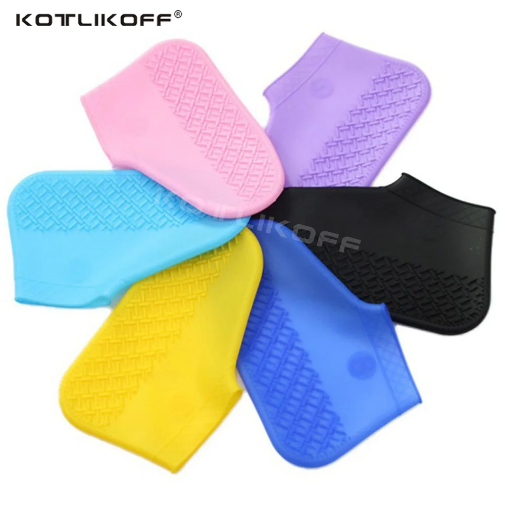 KOTLIKOFF Waterproof Shoe Cover Silicone Material Unisex Shoes Protectors Rain Boots for Indoor Outdoor Rainy Days Reusable