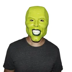 Green Latex Mask Jim Carrey Movie Fancy Dress Loki The Mask Halloween Accessory