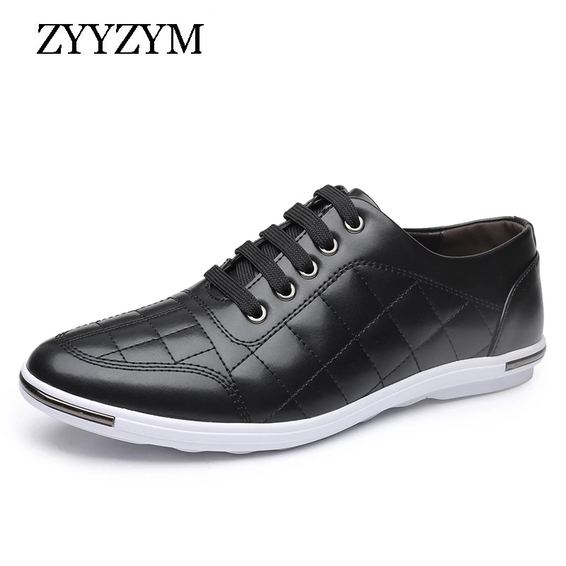 ZYZYYM 2022 Spring New Men Leather Casual Shoes Trend Versatile Flat Shoes EUR 38-48