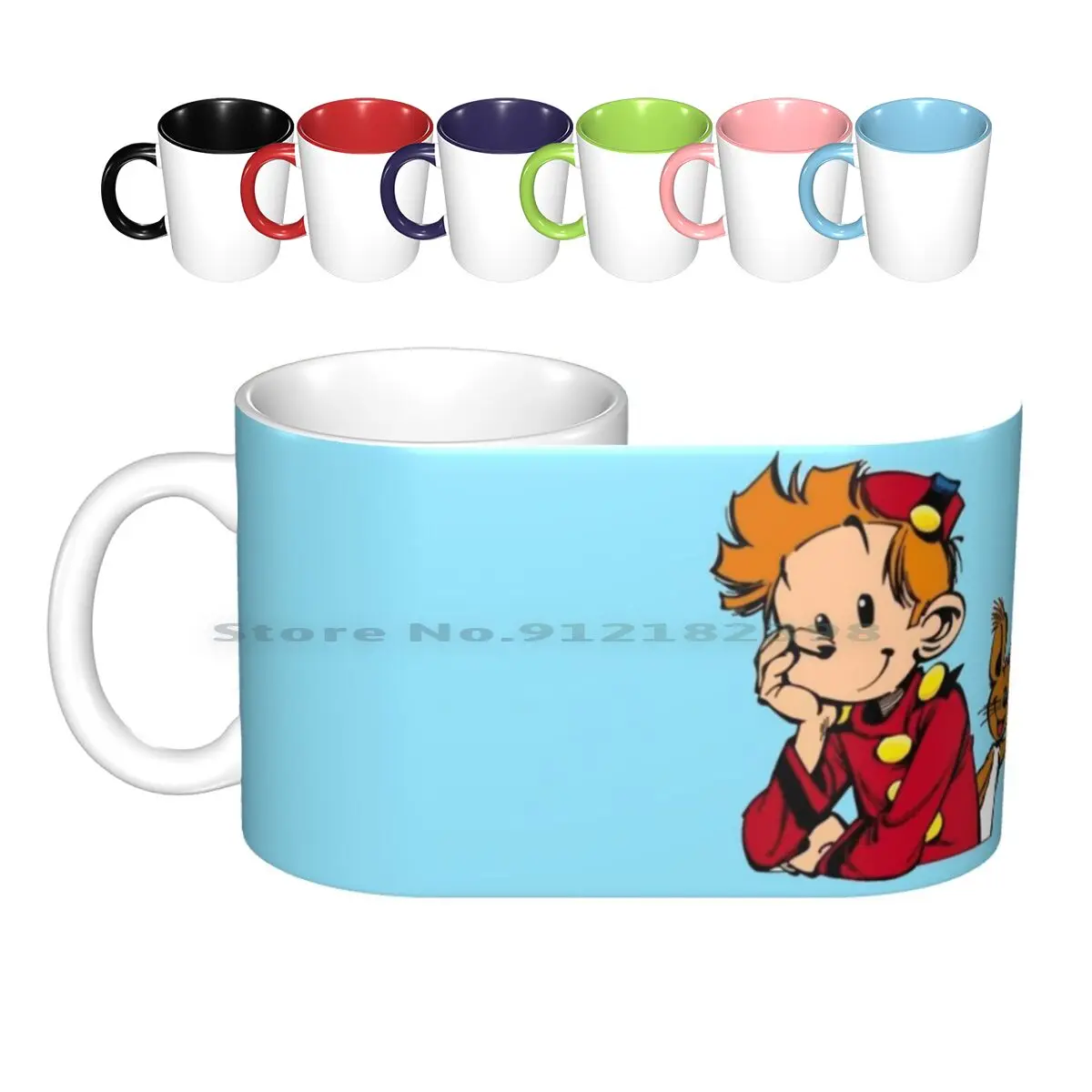 Spirou And Spip Ceramic Mugs Coffee Cups Milk Tea Mug Spirou Robbedoes Kwabbernoot Robert Velter Rob Vel Robbie Guust Piccolo