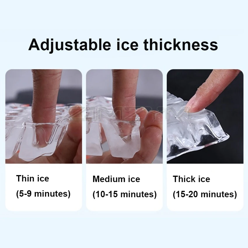 80KG/24H Thương Mại Nhỏ Làm Đá Máy 66 Băng Lưới Inox Gia Đình Tự Động Vuông Kem máy Làm Trà Sữa Shop