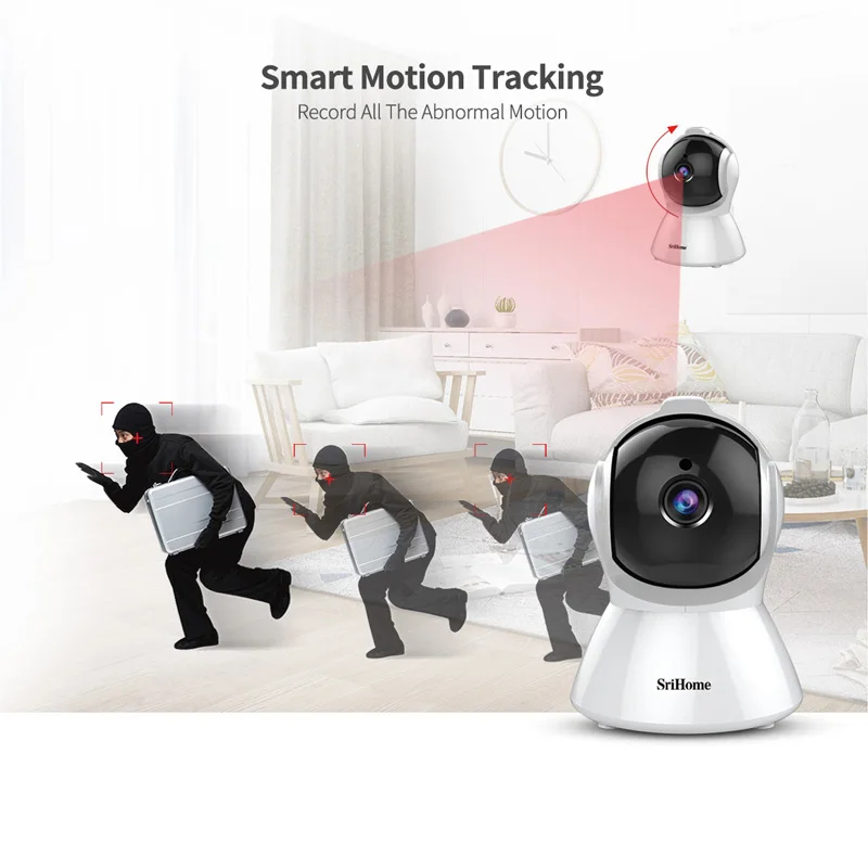 Sricam Mini HD1080P AI Body Auto-tracking IP Camera H.265 Smart Home Security Night Vision Remote View CCTV Indoor Baby Monitor