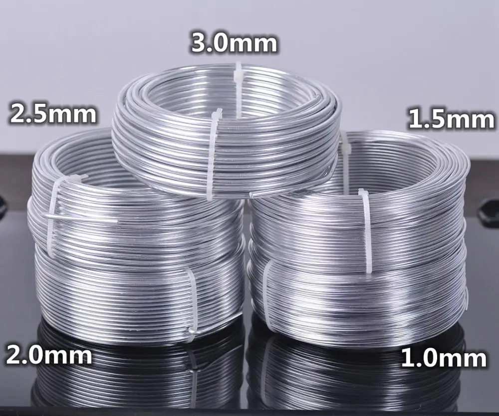 1 Large Roll 0.8mm/1mm/1.5mm/2mm/2.5mm/3mm Aluminium Soft Metal Crafts Beading Wire for Jewelry Making DIY