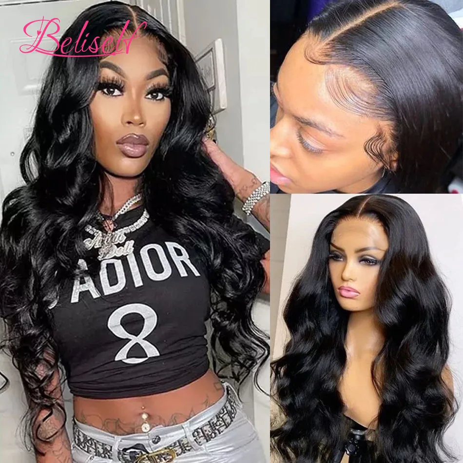 Perruque Lace Front Wig Body Wave Brésilienne Naturelle, Cheveux Humains, 13x4/13x6, 5x5, Transparent, 360, Pre-Plucked