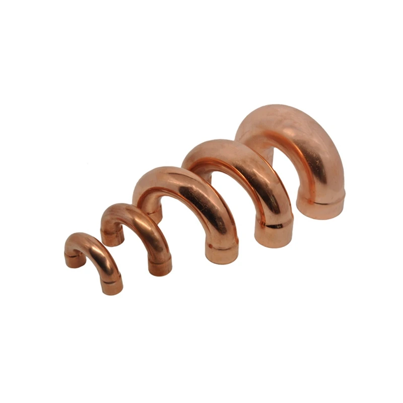 9.52-50.8mm Copper Welding Pipe Fitting U Type Equal Elbow 180 Degree Double Socket Connector for Air Conditioning Refrigeration