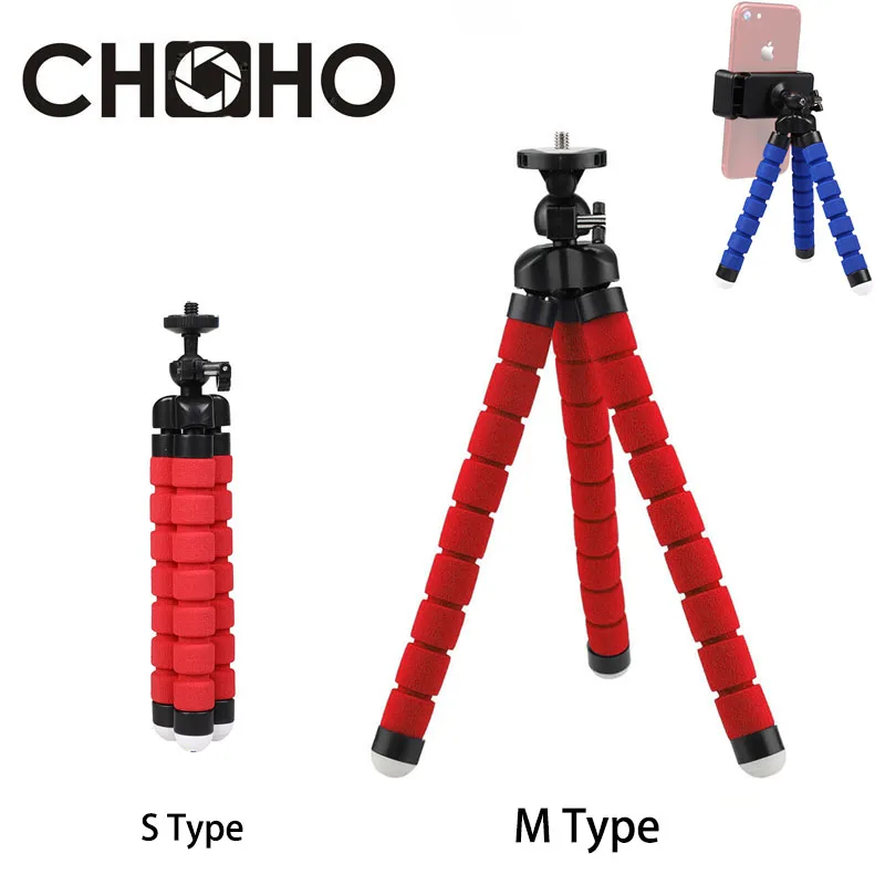 Mini Tripod light Flexible Table Stand Sponge Octopus Extendable Phone Holder Selfie Stick For Camera Cellphone Gopro Accessorie