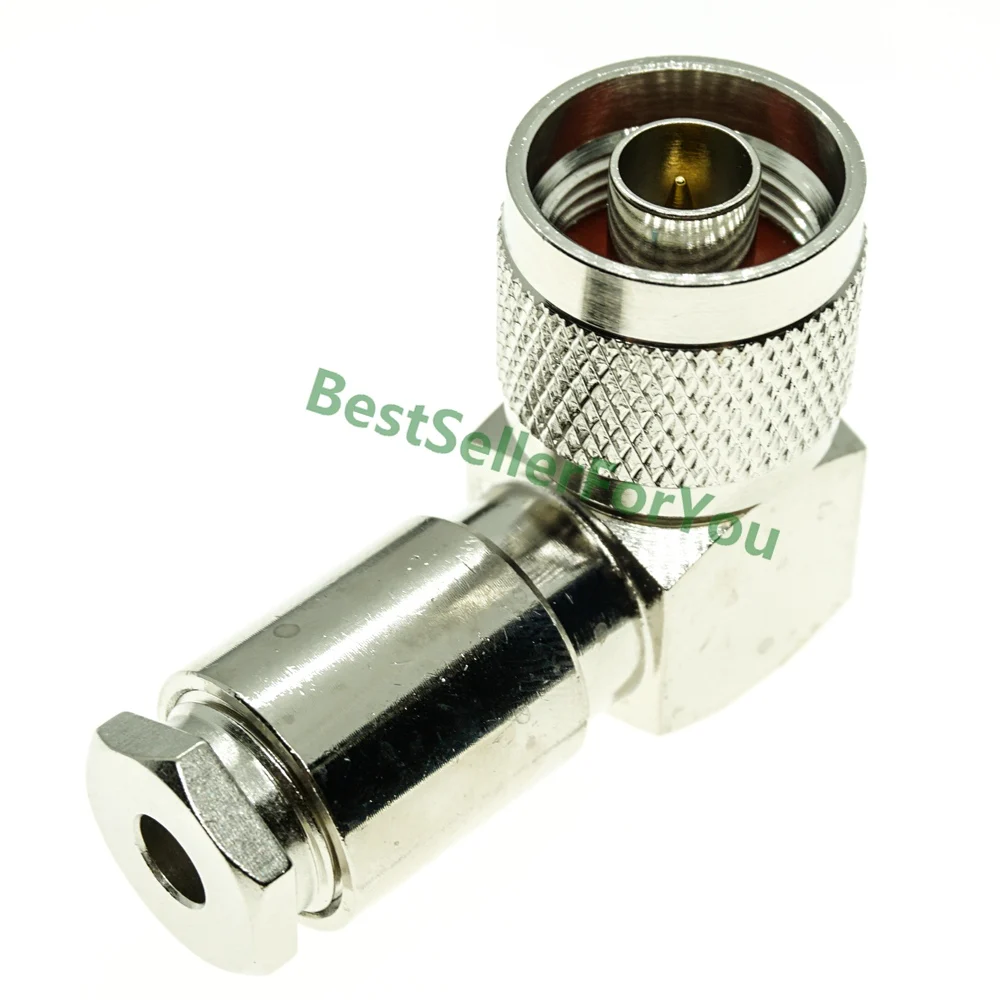 N Plug Male Right Angle Clamp Type RF Connector For LMR195 RG58 RG142 RG400 Cable