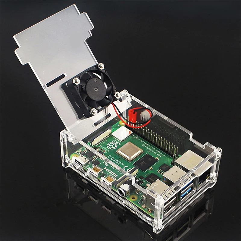 Raspberry Pi 4 Model B Abs Case Transparant Abs Box Behuizing Shell Voor Raspberry Pi 4B 3B + Plus 3B 2B B Met Ventilator