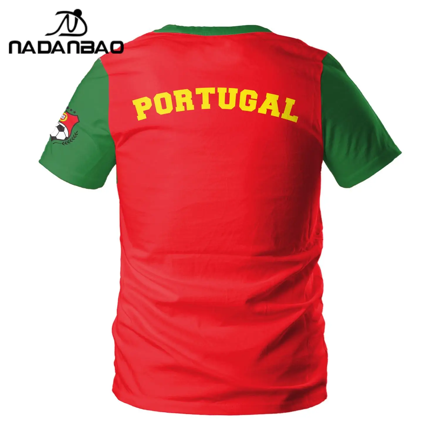 NADANBAO Short Sleeve Portugal Team Soccer Jerseys Print T-Shirts Oversized Male T Shirt Top Men Clothing