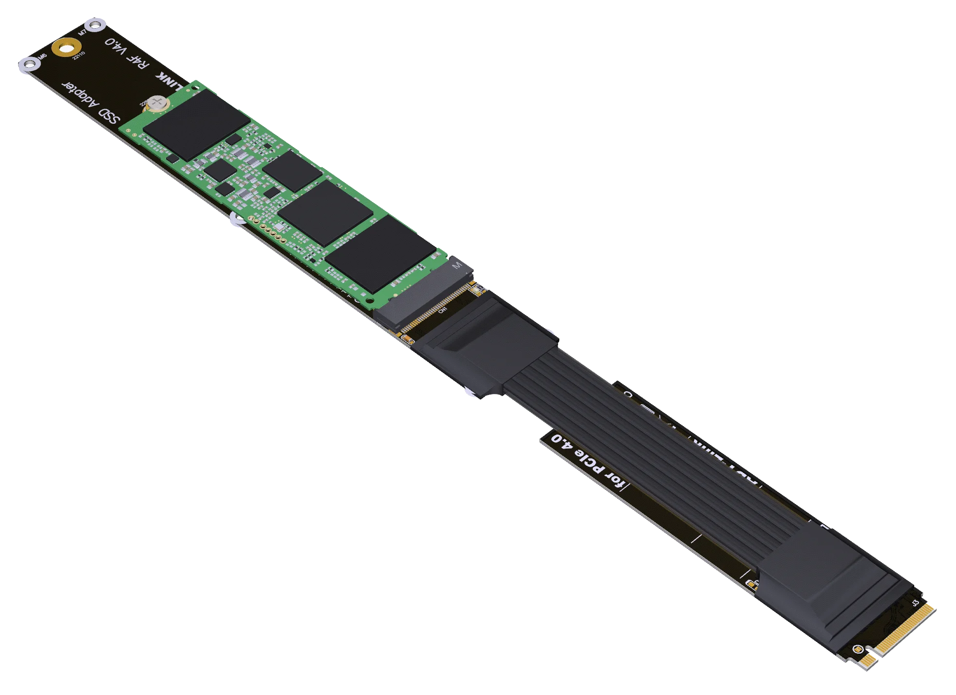 Imagem -06 - Nvme Cabo de Extensão Ssd Extensor Velocidade Total Pcie4.0 x4 M-key Suporta M.2 Nvme Ultra Ssd Drives Adt-link-m.2