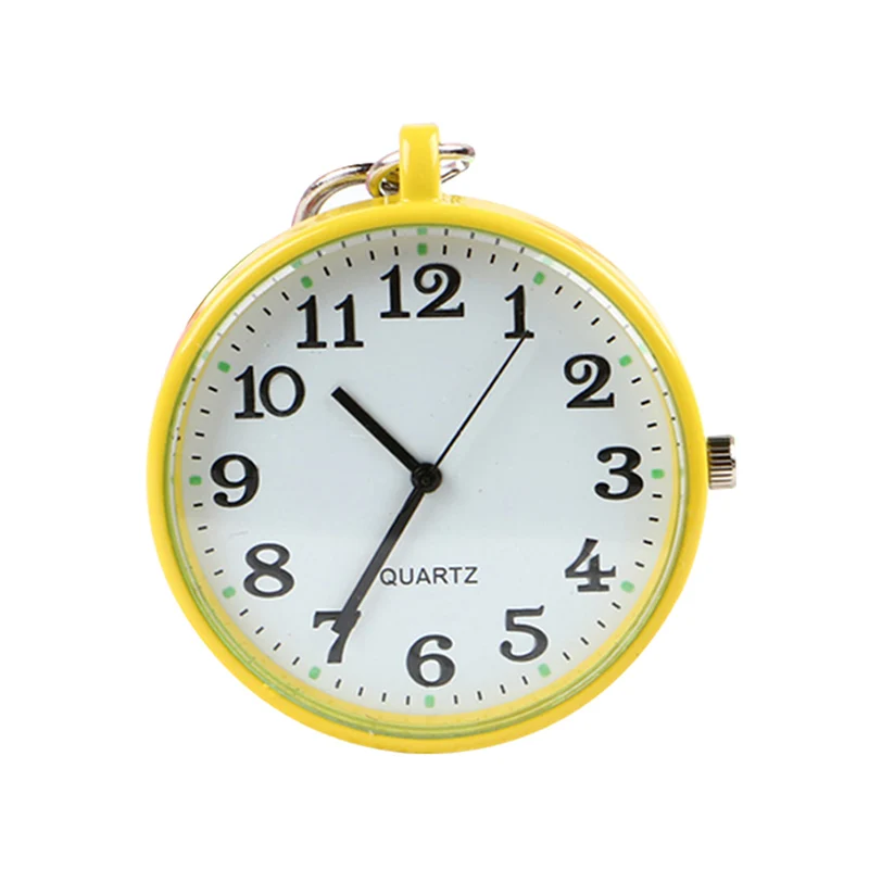 Quartz Pocket Watch Keychain Clocks Round Dial Portable Simple Pendant for Women Men FS99