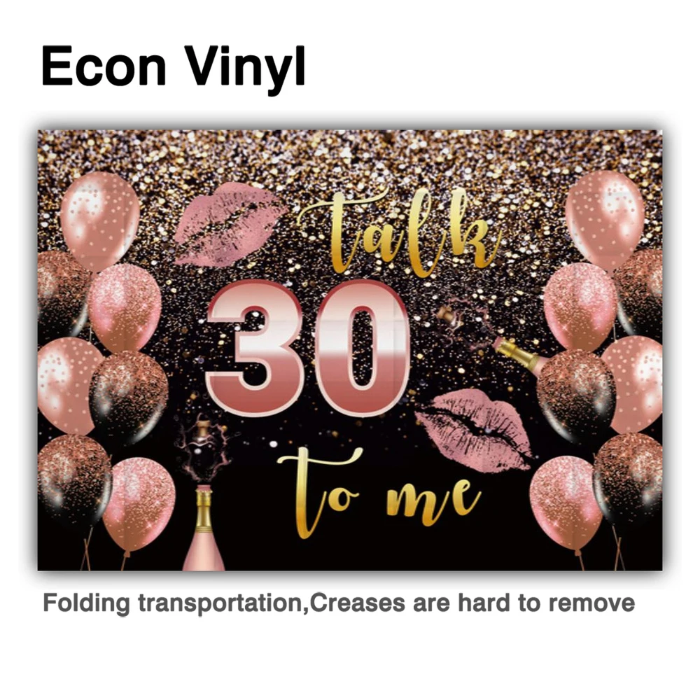 Funnytree 20 30 40 50th Birthday Party Backdrop Lady Pink Gold Champagne Woman Girl Celebration Milestone Photocall Background