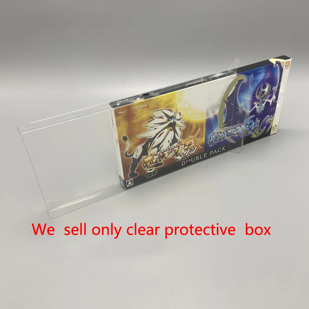 PET  protective box For 3DS Pokémon Sun Moon double pack limited   Version  game plastic transparent  Collection Display Box