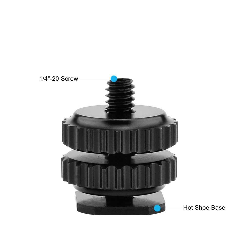Sapata a 1/4 adaptador, adaptador de montagem de sapata quente da câmera, sapata flash a 1/4 "-20 adaptador masculino do cargo com disco de travamento para a sapata fria